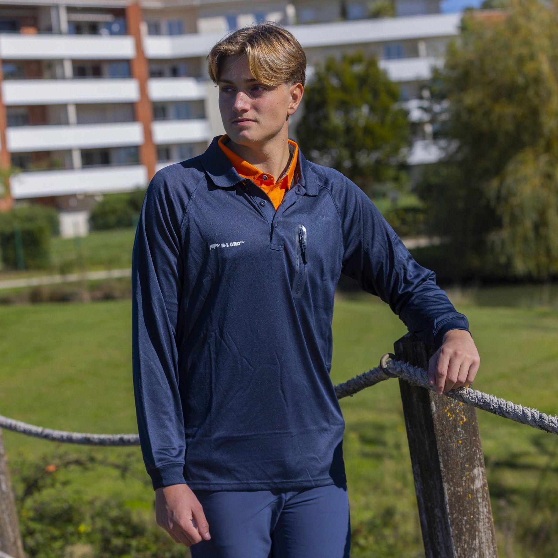 LE ZIPPER Polo Manche longue Noir