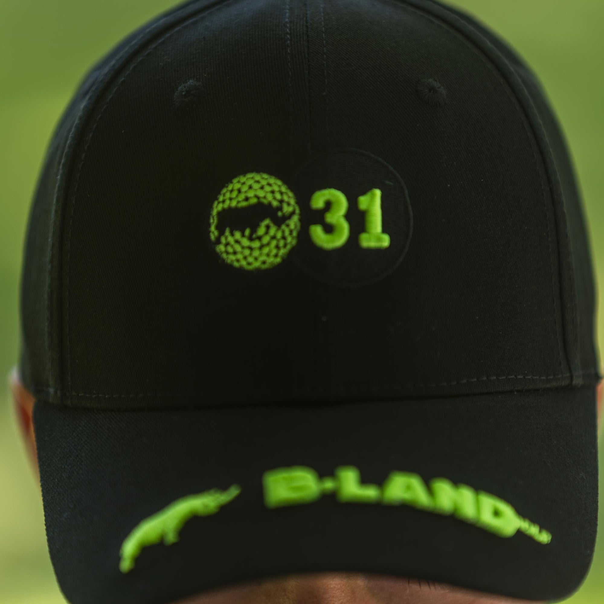 Casquette Noir broderie vert