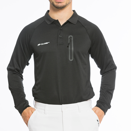 LE ZIPPER Polo Manche longue Noir
