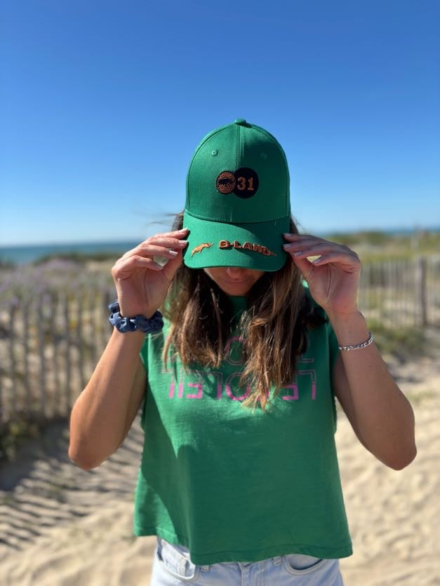 Casquette Vert broderie cuivre
