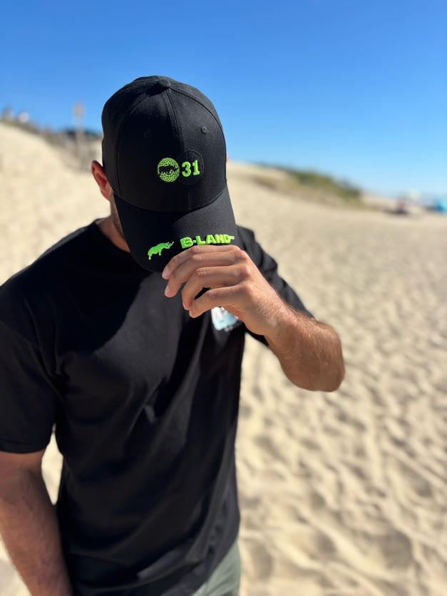 Casquette Noir broderie vert